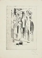 Albert Gleizes, Two Figures, etching