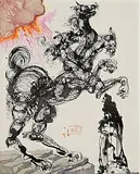 Cerberus by Salvador Dali Spanish, silkscreen print on ceramic plaque - number 123 from limited edition of 490, sold Mar 2025