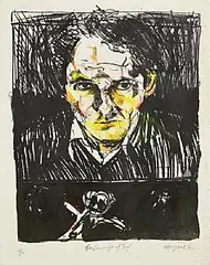 Two Drawings of Self by Brian Maguire, 1982, lithograph - number 11 from an edition of 11, sold Mar 2025