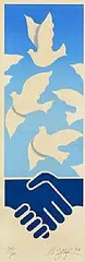 Peace Through Reconciliation by Robert Ballagh, 1997, screenprint - number 208 from an edition of 300, sold Mar 2025