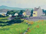 Brett McEntaggart, Houses at Crookhaven, West Cork, oil on board