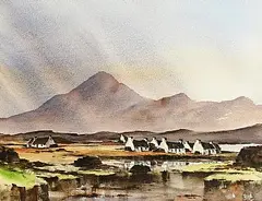 Val Byrne, Turf Reeks Under The Diamond Hill, Co. Galway, watercolour on paper