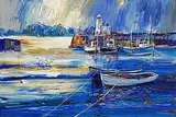 J.P. Rooney, Howth Harbour, Co. Dublin, oil on canvas