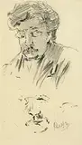 Paul Henry, Portrait of G.K. Chesterton, 1904, black chalk on paper