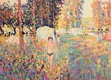 Arthur K. Maderson, Approaching Sunset, River Dordogne, France, oil on board
