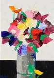 Kenneth Webb, Silver Pot and Sweet Pea, oil on canvas
