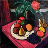 Peter Collis, Still Life with Fruit and Flowers, oil on canvas