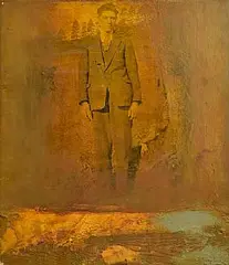 Arise and Go - Prodigal Son Series (2004/6) by Hughie O'Donoghue, oil and mixed media on board, sold Jan 2025