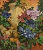 Kathleen Fox, Summer Flowers by the Potting Shed, 1956, oil on canvas board