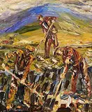 Liam O'Neill, The Turf Cutters, oil on canvas