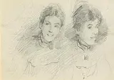 Yeats Sisters by John Butler Yeats, pencil on paper, sold Jan 2025