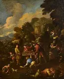 18th Century Italian School, The Village Games, oil on canvas