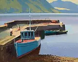 John Skelton Snr, Evening, Killary Harbour, Co. Mayo, oil on board