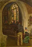 Aloysius C. O'Kelly, Breton Church Interior with Figures