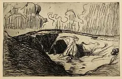 La Falaise by Roderic O'Conor, etching, drypoint - published by Paul Proute 1981 - from an edition of 100, sold Jan 2025