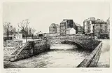 Flora Mitchell, Ball's Bridge, Limerick, ink and wash