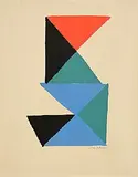 Sonia Delaunay, Composition with Triangles, c.1966, lithograph