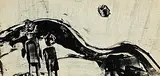 Gerard Dillon, Two Connemara Kids, monotype - oil on board