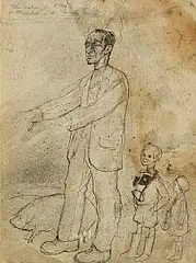 John Ryan, A Piece by Patrick Kavanagh, pencil on paper