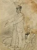 John Ryan, A Piece by Patrick Kavanagh, pencil on paper