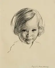 Seán O'Sullivan, Portrait of a Young Lady, 1935, pencil on paper