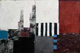 Michael Hales, Lost Cities, Muted Ruins, encaustic and oils on canvas board