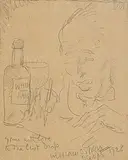 William Orpen, Yours with Love to the Last Drop, 1928, pencil on paper
