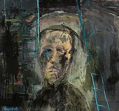 The Prisoner by Brian Maguire, 1985, oil on paper, sold Jan 2025