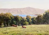 Charles McAuley, Cows at Rest, oil on canvas