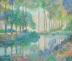 Ille de France, The Seine by Victor Richardson, 1989, pastel on paper, sold Jan 2025