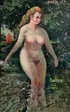Patrick Leonard, Suzanna and the Elders, oil on board