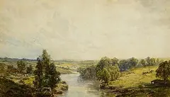 John Faulkner, On the Dee, watercolour on paper