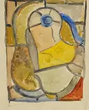 Evie Hone, Design for a Stained Glass Window, watercolour and pencil on paper