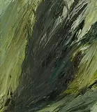 Mary Lohan, Dark Tree Trunk, oil on card