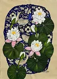 Poppy Melia, Waterlilies and Three Trout, 1991, gouache on handmade paper