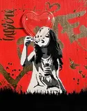 Georges (Basm) Cosmin -1987, Love Spreader, 2024, mixed media, spray paint and stencil on canvas - number 1 from an edition of 1