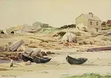 A Harbour in Connemara by Maurice Canning Wilks, watercolour on paper, sold Jan 2025