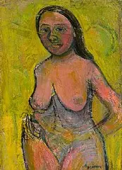 Stella Steyn, Female Nude, oil on canvas