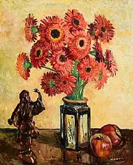 Marshall C. Hutson, Flower Piece, oil on canvas