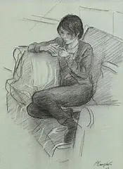 Paddy Campbell, Tea and Sofa, 2002, charcoal on paper