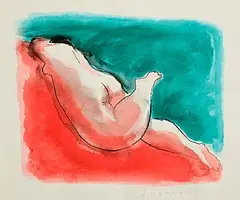 Neil Shawcross, The Resting Lady, watercolour on paper