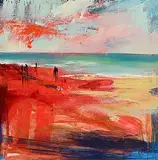 Paula McKinney, Sunset Embrace, oil on board
