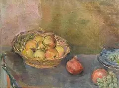 Still Life - Bowl and Fruit by Stella Steyn, oil on canvas, sold Jan 2025