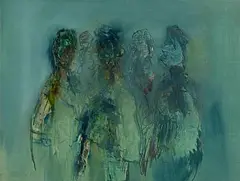 Gerald Davis, Meeting Place, 1987, oil on card