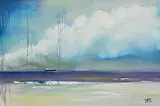 Paula McKinney, Distant Ship, oil on board
