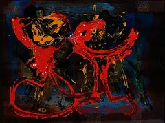 Gerald Davis, In Vino Veritas, 1987, oil on card