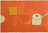 William Scott, Cup, Bowl, Pan, Reds and Ochres, 1970, limited edition screenprint on wove paper - numbered 87 from an edition of 100