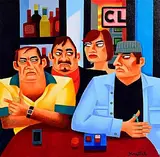 Doing the Deal by Graham Knuttel, oil on canvas, sold Nov 2024