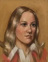 Seán Keating, Portrait of a Girl, pastel on paper