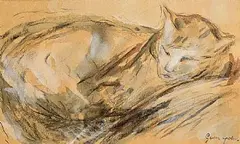 Gwen John Welsh, Cat, gouache on paper